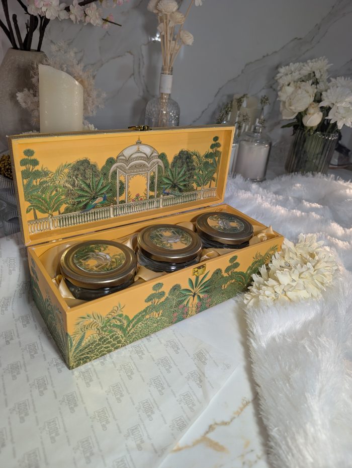 Amber Pavilion 3-Jar Gift Box – Garden Illustration - Image 2
