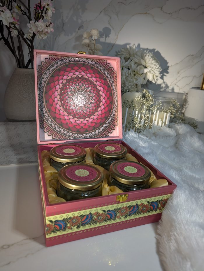 Pink Mandala 4-Jar Gift Box – Heritage Print - Image 2