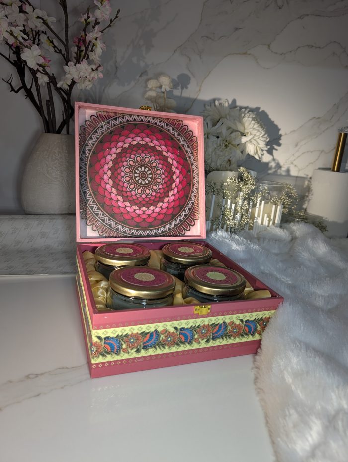 Pink Mandala 4-Jar Gift Box – Heritage Print - Image 4
