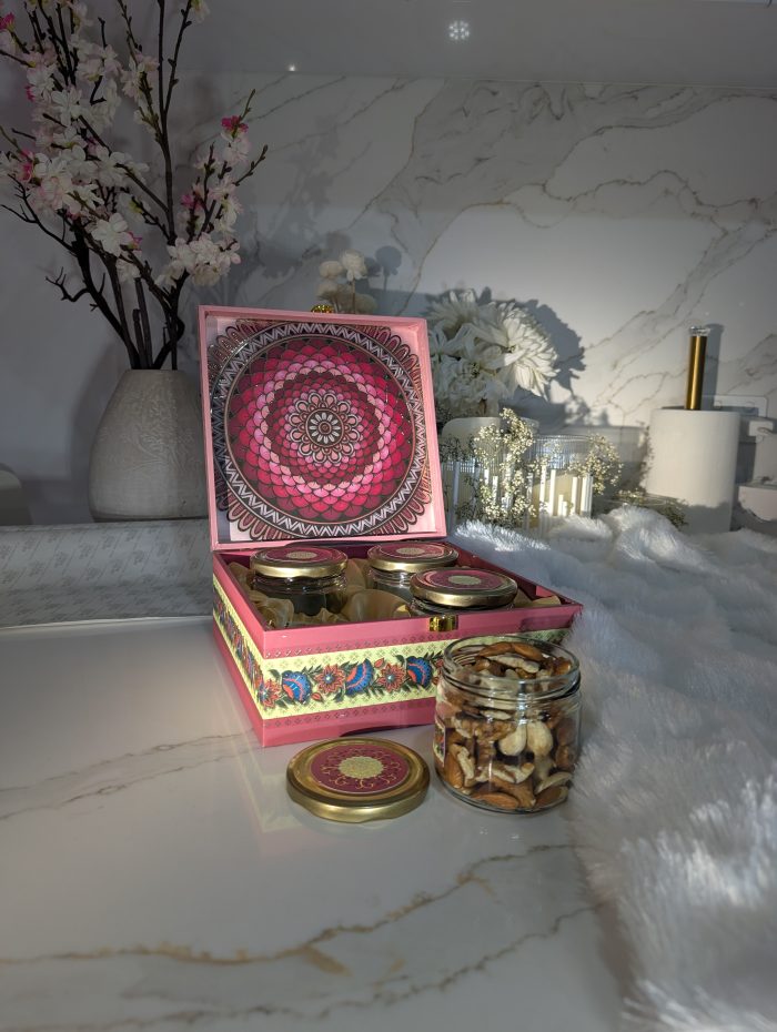 Pink Mandala 4-Jar Gift Box – Heritage Print - Image 3