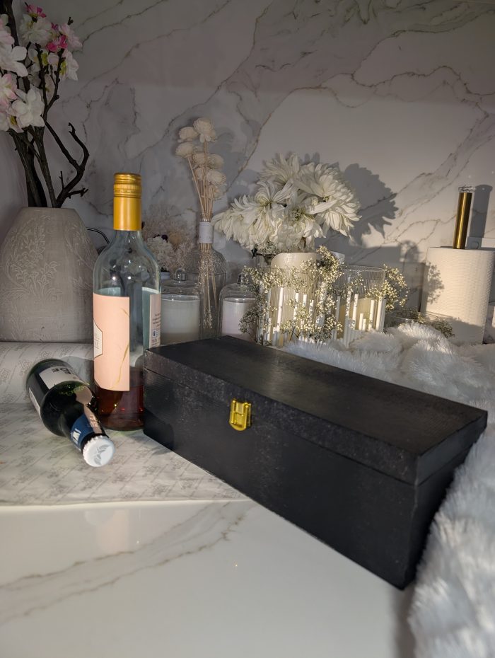 Luxury Black Leather Wine Gift Box – Single Bottle - Image 1