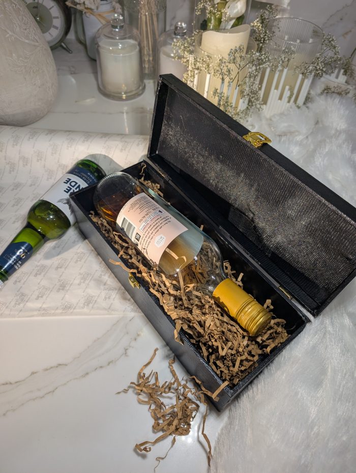 Luxury Black Leather Wine Gift Box – Single Bottle - Image 3