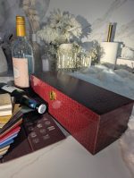 Luxury Red Alligator Textured Wine Gift Box – Single Bottle