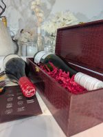 Luxury Red Alligator Textured Wine Gift Box – Single Bottle - Image 2