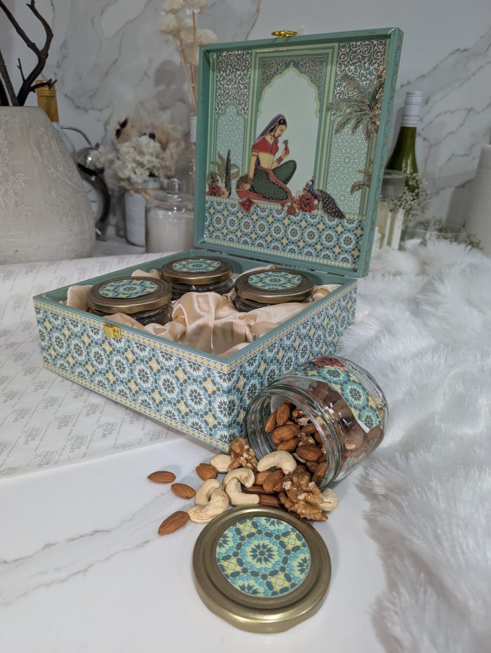 Teal Mosaic Peacock 4-Jar Gift Box – Heritage Tile - Image 7