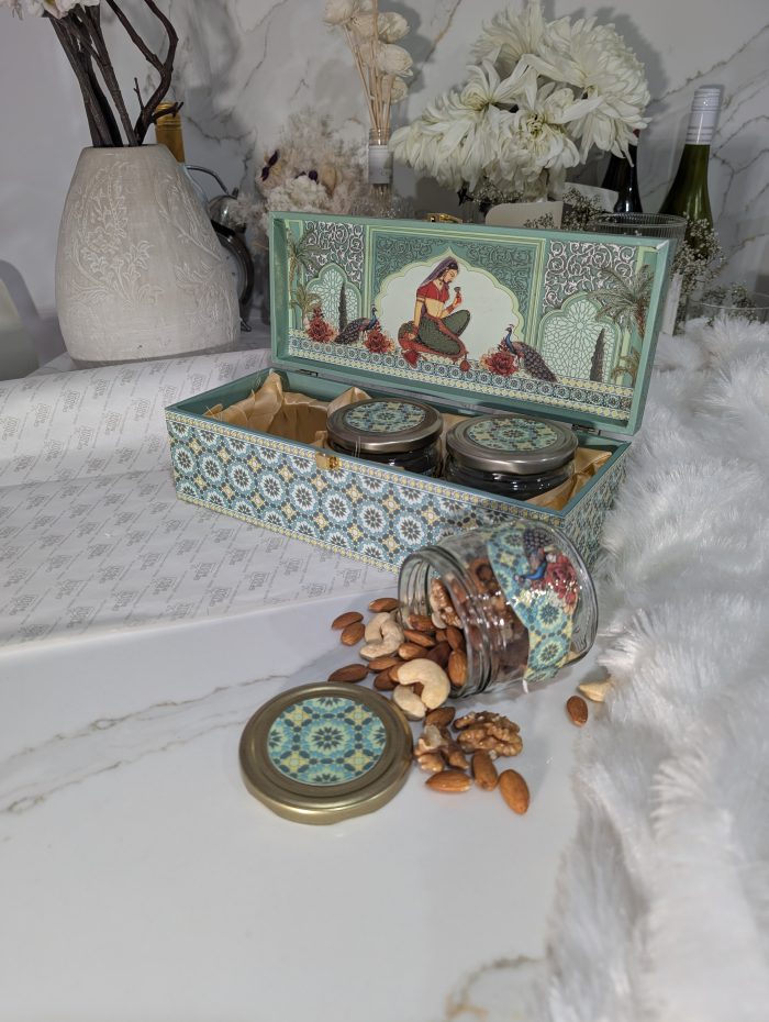 Teal Mosaic Peacock 3-Jar Gift Box – Heritage Tile - Image 5