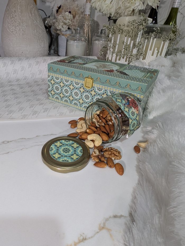 Teal Mosaic Peacock 2-Jar Gift Box – Heritage Tile - Image 2