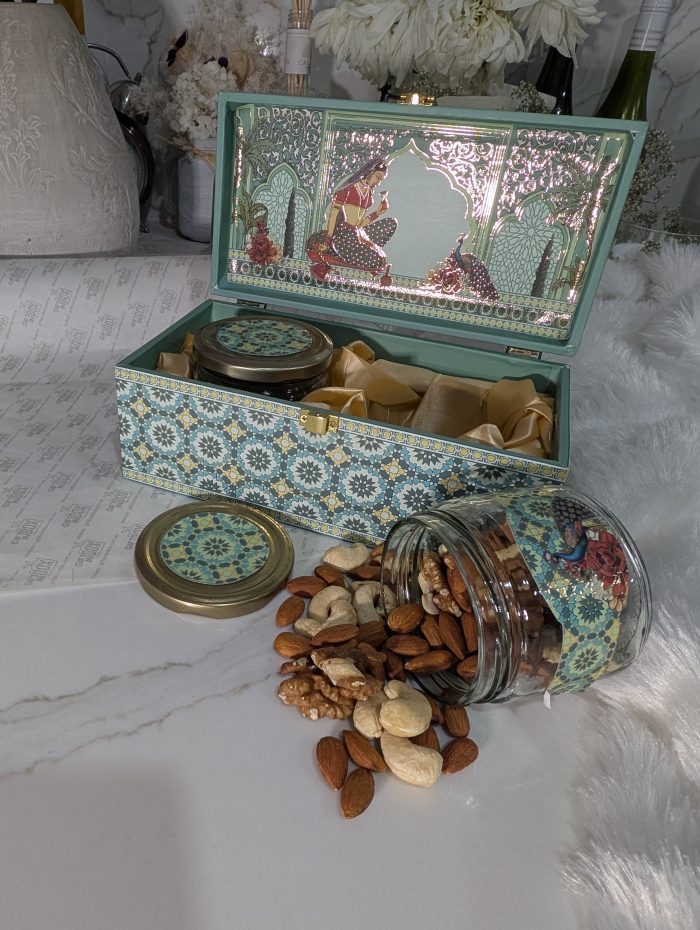 Teal Mosaic Peacock 2-Jar Gift Box – Heritage Tile - Image 5